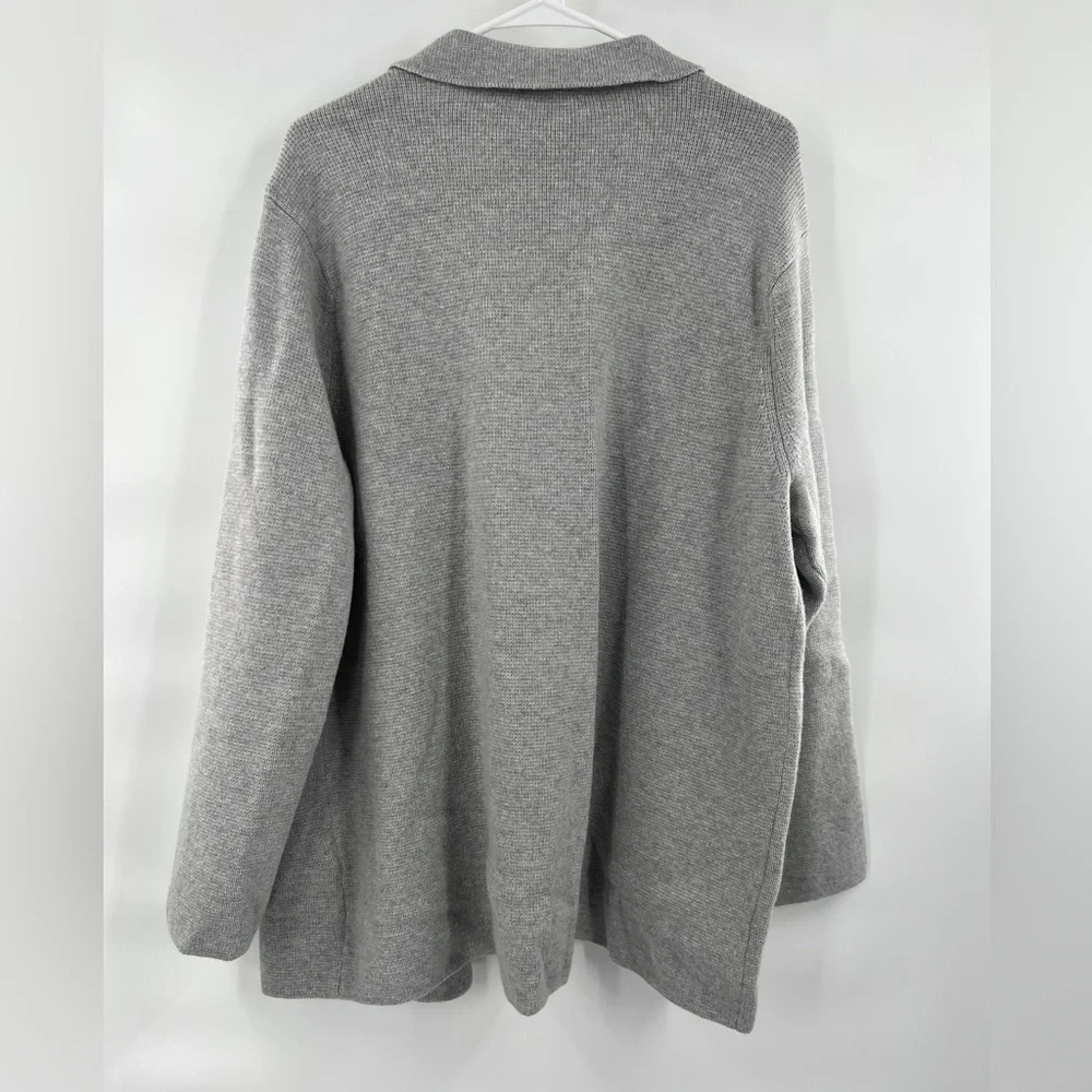 Talbots heather sky open long line sweater cardigan blazer XS